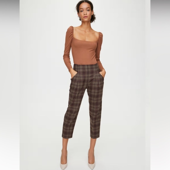 Aritzia Pants - Aritzia Wilfred Chambery Wool Blend Grey Cropped Pant Size 0